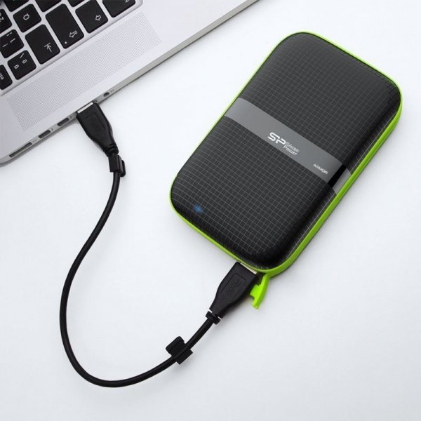 Dysk zewnętrzny HDD Silicon Power Armor A60 (5TB; 2.5&quot;; USB 3.2; 5400 obr/min; Green-Black; SP050TBPHDA60S3K)