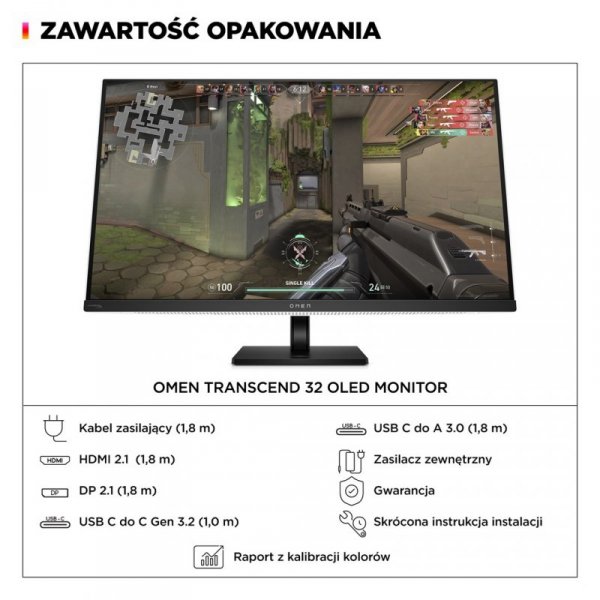 MONITOR HP OLED, UHD 31,5&quot; OMEN Transcend 32 (9R181E9) 240Hz