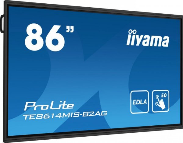 iiyama PROLITE TE8614MIS-B2AG Płaski panel Digital Signage 2,18 m (86&quot;) LCD Wi-Fi 435 cd/m2 4K Ultra HD Czarny Ekran dotyko