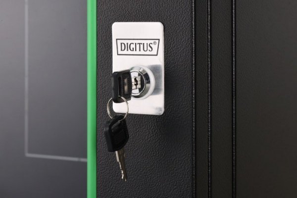 Digitus Szafa sieciowa wisząca Dynamic 19" 12U rack 607x600x450mm, drzwi szyba, czarna, niezłożona, 60kg