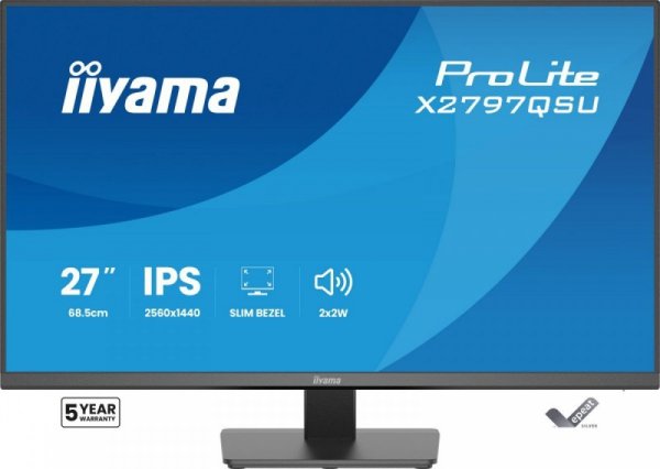 IIYAMA Monitor 27 cali X2797QSU-B1 IPS,QHD,HDMI,DP,350cd, 75Hz, 4x USB, bezramkowy