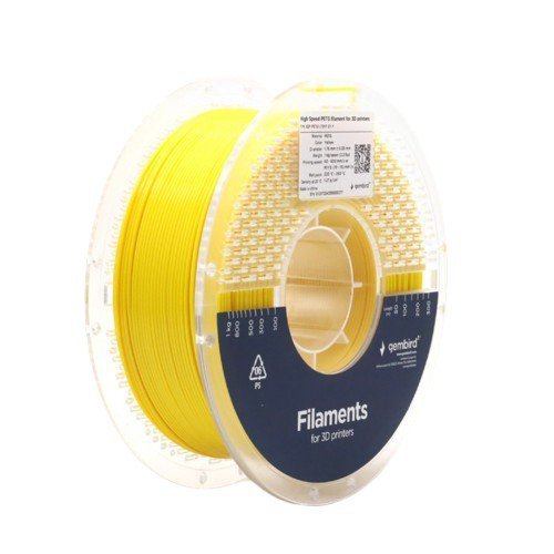 Gembird Filament PETG High Speed, 1,75 mm, 1 kg, żółty