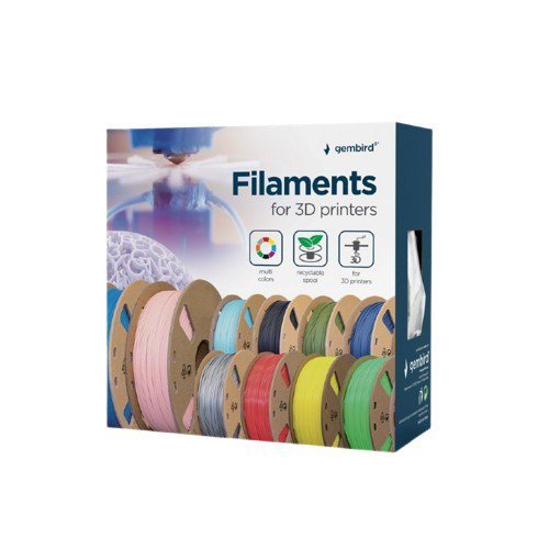 Gembird Filament PLA Silk efekt lodowy, 1,75 mm, 1 kg, lodowy błękit do ciemnoniebieskiego