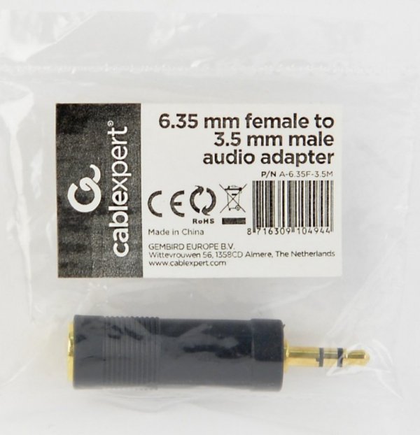 Gembird Wtyk adaptera audio od 6.35 mm do 3.5 mm