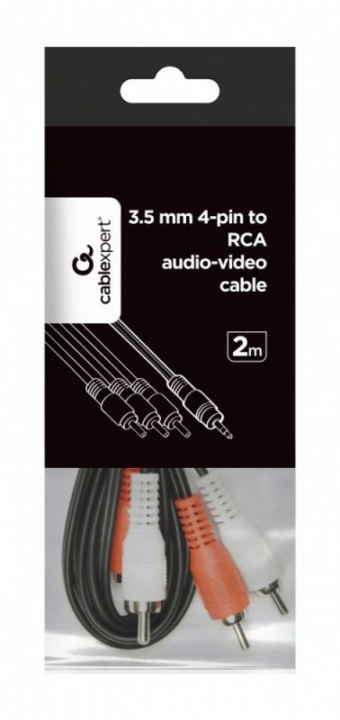 Gembird Kabel audio-video 3,5 mm 4-pinowy na RCA, 2 m