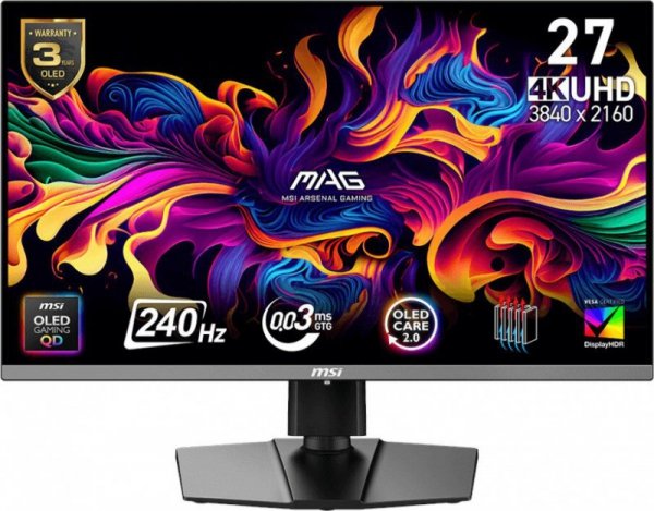 MSI Monitor MAG 272UP QD-OLED X24/26.5/LED/Flat/QD-OLED/UHD/240Hz/Czarny