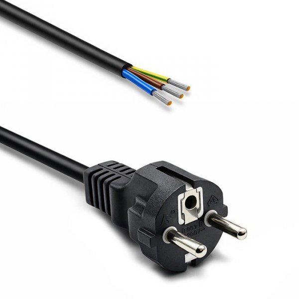 Qoltec Kabel zasilający SCHUKO CEE 7/7 (E/F) | miedź Cu | odizolowany lutowany | 3x0.75mm2 | 3m