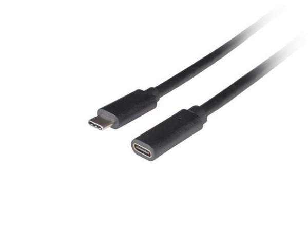 Lanberg Przedłużacz USB-C M/F 3.1 0.5m czarny