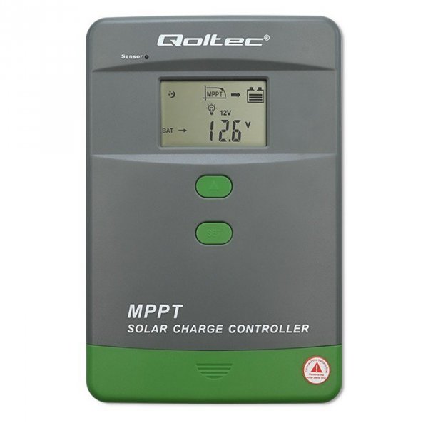 Qoltec Solarny regulator ładowania MPPT z czujnikiem temperatury 80A |  12V/24V/36V/48V | LCD | Bluetooth | APP | GEL | LiFePO4
