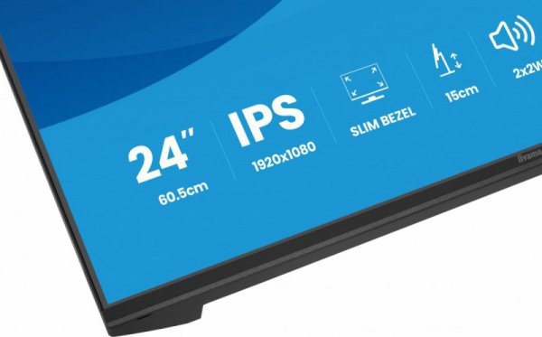 IIYAMA Monitor 23.8 cala XB2491HS-B1  IPS,HDMI,DP,1ms,350cd, 1500:1,120Hz,2x2W,HAS150 (PIVOT)