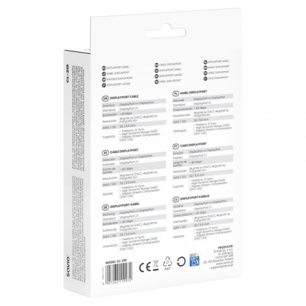 Savio Kabel CL-210 Displayport 2.1 2m