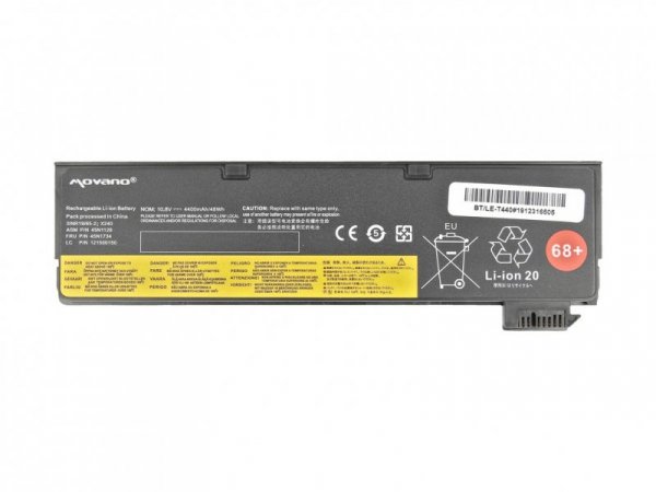 Movano Bateria 45N1127 do Lenovo ThinkPad T440 T450s X240 - 4400 mAh (48 Wh)