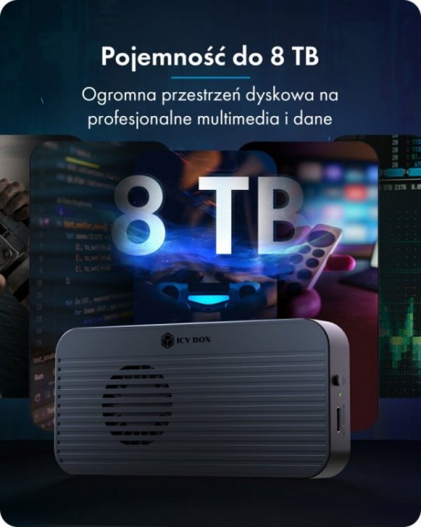 IcyBox Obudowa z 80 Gbps IB-1980M-80G Thunderbolt 5 M.2 NVMe SSD