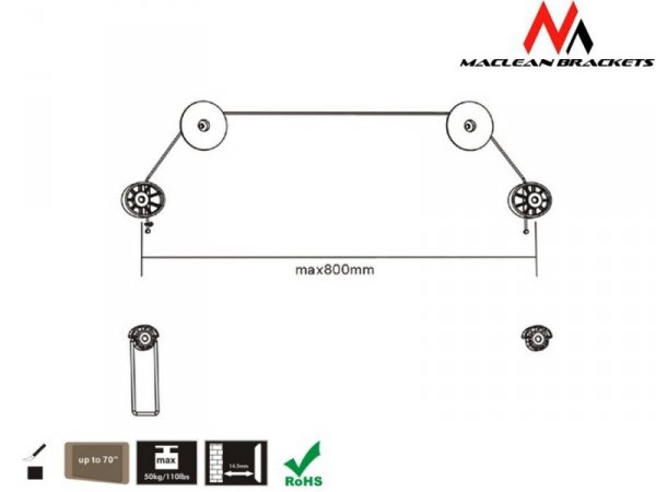 Maclean Uchwyt wieszak do telewizora LED 37-70 cali TV