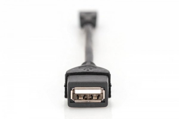 Digitus Kabel adapter USB 2.0 HighSpeed OTG Typ microUSB B/USB A M/Ż 0,2m Czarny