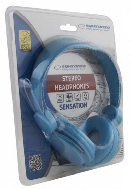 Esperanza SŁUCHAWKI AUDIO STEREO Z REGULACJĄ GŁOŚNOŚCI EH148B NIEBIESKI