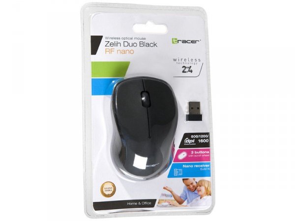 Tracer Mysz Zelih Duo bezprzewodowa czarna RF nano