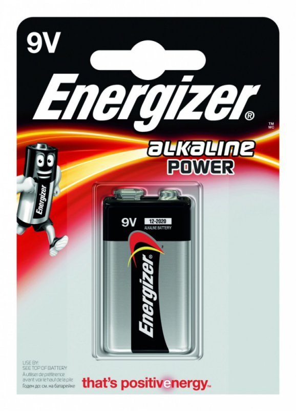 Energizer Bateria Alkaline Power 9V-9B-6lR61