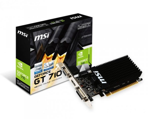 MSI Karta graficzna GeForce GT 710 1GB DDR3 64BIT DVI/VGA/HDMI
