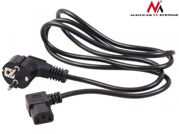 Maclean Kabel zasilający kątowy 3 pin 1,5M wtyk EU MCTV-802