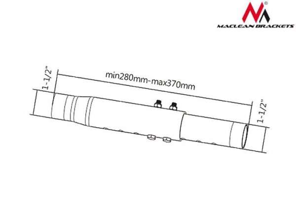 Maclean Teleskopowe ramię do uchwytu TV sufitowy MC-708 50kg Profi Market System