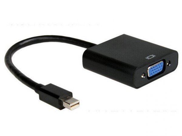 Gembird Adapter Displayport mini(M)-&gt;VGA(F) na kablu czarny