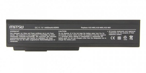 Mitsu Bateria do Asus M50, N61 4400 mAh (49 Wh) 10.8 - 11.1 Volt