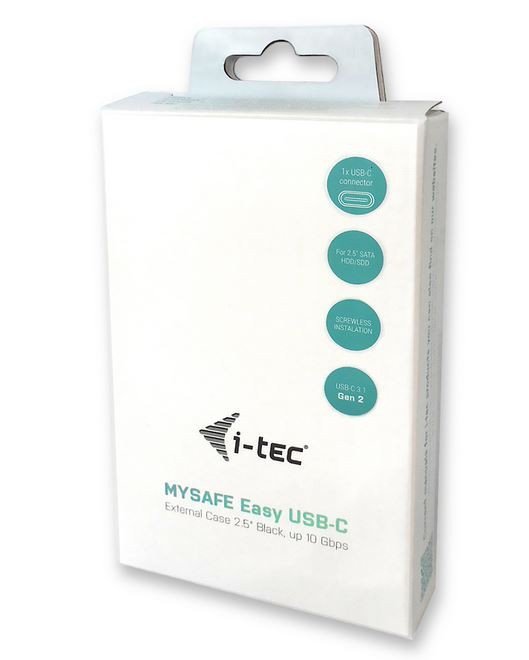 i-tec MySafe USB-C 3.1 Gen. 2 Easy zewnętrzna obudowa na dysk 2,5&quot; 9,5mm SATA I/II/III HDD