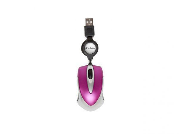 Verbatim Mysz Travel różowa USB