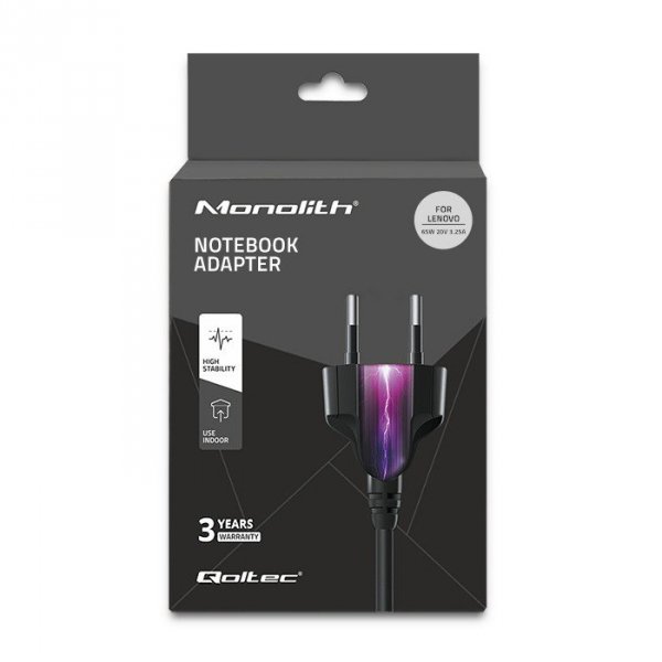 Qoltec Zasilacz do Lenovo 65W | 20V | 3.25A | YogaProPlug