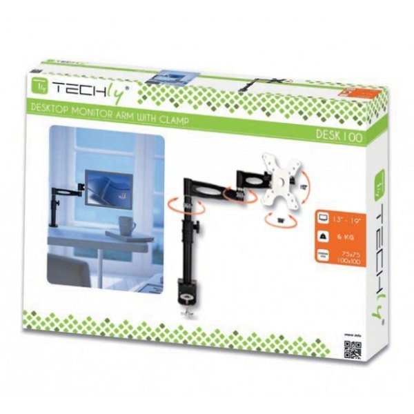 Techly Uchwyt biurkowy LCD/LED 13-27cali, czarny