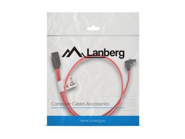 Lanberg Kabel SATA DATA III 0.5M Metalowe zatrzaski kątowy
