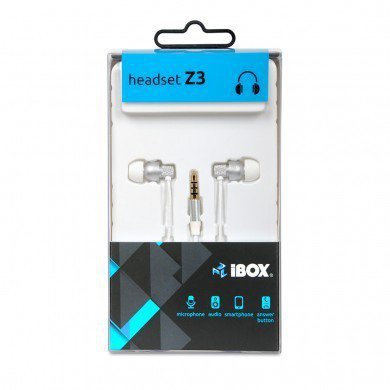 iBOX Słuchawki Z3 douszne z mikrofonem, Biały
