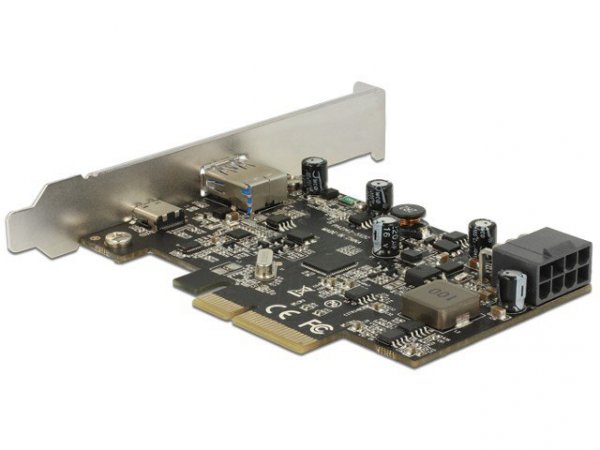 Delock Karta PCI Express -&gt; USB 3.1 1-port + USB-C + power delivery 93W