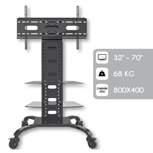 Techly Stojak mobilny LCD/LED 32-70cali 2 półki