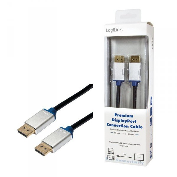 LogiLink Kabel DisplayPort męski Premium, długość 2m