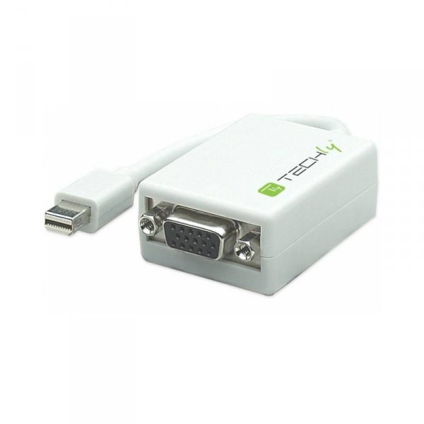Techly Adapter Mini DisplayPort męski na VGA żeński, biały, 15cm