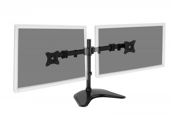 Digitus Stojak biurkowy podwójny, 2xLCD, max. 27&quot;, max. obciążenie 8kg, uchylno-obrotowy 360° (PIVOT)