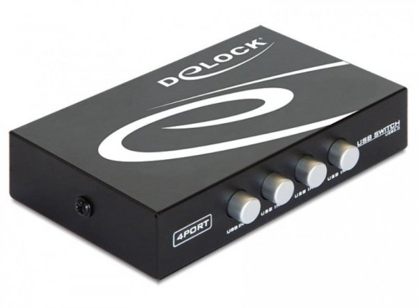Delock Przełącznik USB 4-Porty 2.0 czarny