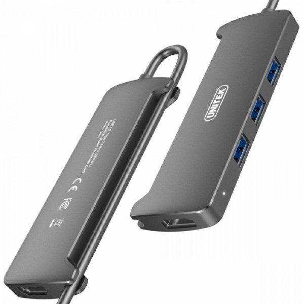 Unitek HUB USB Typ-C 3.1, 3x USB 3.1 + HDMI v2.0; V300A