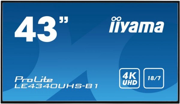 IIYAMA Monitor 43 LE4340UHS-B1 4K,18/7,LAN,AMVA3,USB,HD