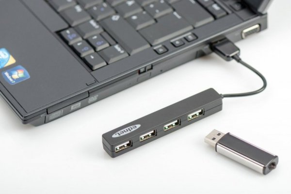 EDNET HUB/Koncentrator 4-portowy USB 2.0 HighSpeed, Czarny