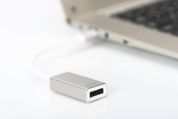 Digitus Adapter graficzny DisplayPort 4K 30Hz na USB Typ C, aluminowa obudowa