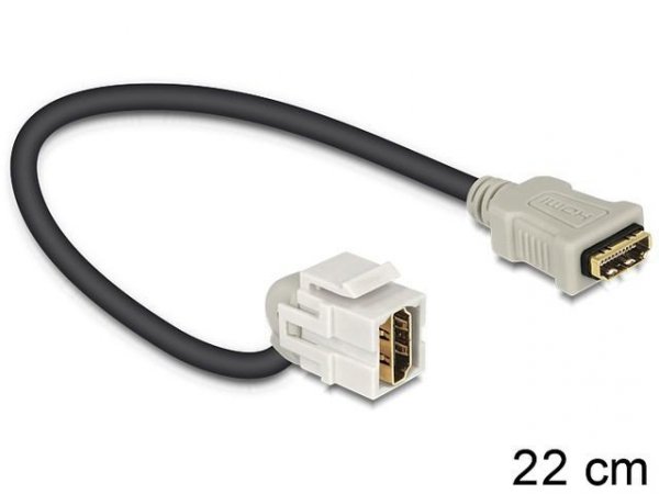 Delock Moduł keystone gniazdo HDMI F - HDMI F 110 na kablu 22cm do puszki montażowej
