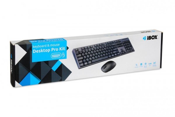 iBOX Zestaw bezprzewodowa klawiatura + mysz IKMS606W czarny