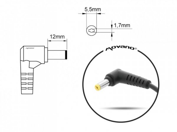 Mitsu ładowarka/zasilacz 19v 4.74a (5.5x1.7) - Acer 90W