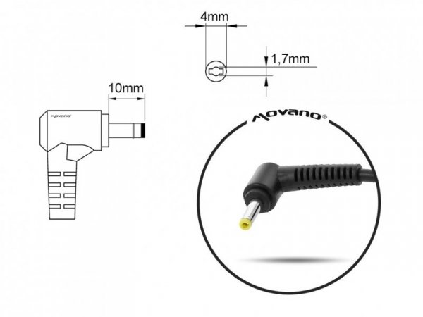 Mitsu Ładowarka/zasilacz 19.5v 2.05a (4.0x1.7) - hp, compaq, toshiba