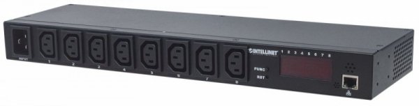 Intellinet Listwa zasilajaca rack 19 1U 110V-250V/16A 8 gniazd C13 zarządzalna IP