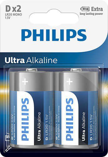 Philips Baterie Ultra Alkaline D 2szt. - blister (LR20)