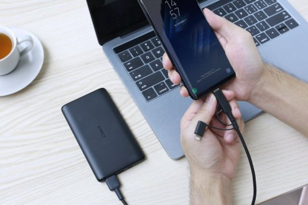 AUKEY CB-BAL5 3w1 nylonowy kabel Quick Charge micro USB | USB C | Lightning | 1.2m